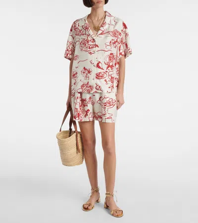 PRAGUA印花真丝斜纹布衬衫