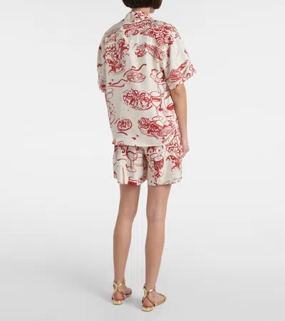 PRAGUA印花真丝斜纹布衬衫