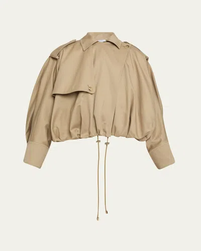 Gabriela Hearst Hunt Drawcord Oversized Trench Jacket In Camel