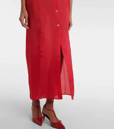 EFFY真丝和棉质欧根纱加长连衣裙