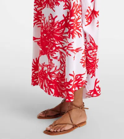 Melissa Odabash Vanessa Printed Kaftan In Red
