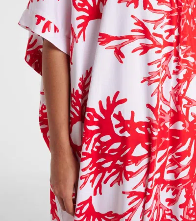 Melissa Odabash Vanessa Printed Kaftan In Red