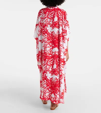 Melissa Odabash Vanessa Printed Kaftan In Red