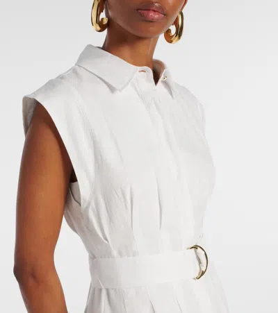 Veronica Beard Ruben Button-front Midi Dress In White