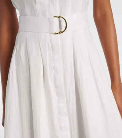 Veronica Beard Ruben Button-front Midi Dress In White