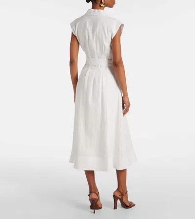 Veronica Beard Ruben Button-front Midi Dress In White