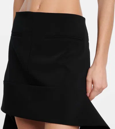 Courrèges White Cropped Knit Polo In Black