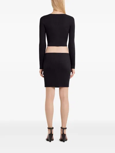 罗纹迷你半身裙