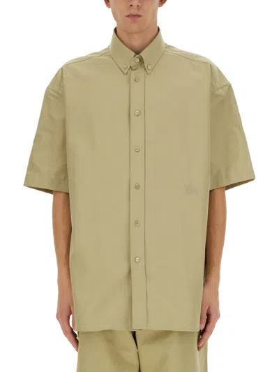 Burberry Logo-embroidered Poplin Shirt In Green