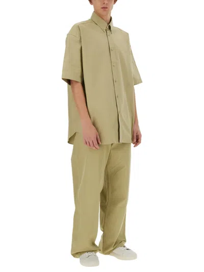 Burberry Logo-embroidered Poplin Shirt In Green