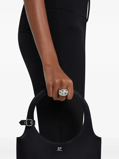 Courrèges Infinity Flecked Ring In Silver