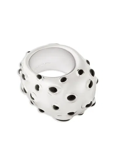 Courrèges Infinity Flecked Ring In Silver