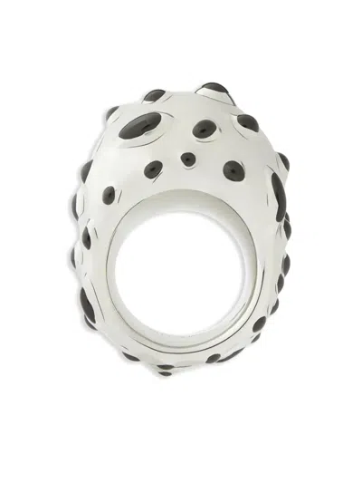 Courrèges Infinity Flecked Ring In Silver