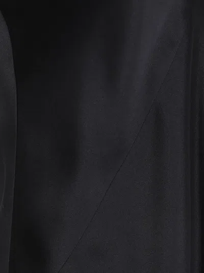 Max Mara V Neck Stretch Silk Satin Tank Top In Black