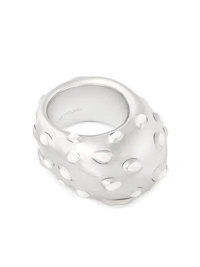 Courrèges Infinity Flecked Ring In Silver