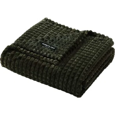 Kenneth Cole New York Solid Textured Plush Throw In Green