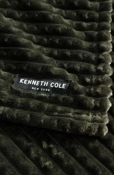Kenneth Cole New York Solid Textured Plush Throw In Green