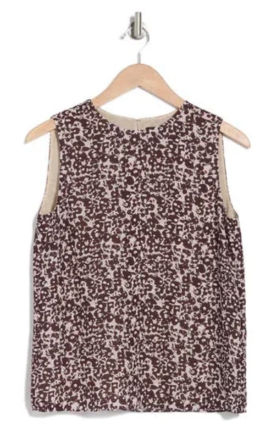 Theory Straight Shell Sleeveless Silk Top In Darkest Red Mulberry