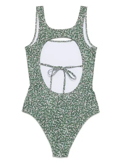 Lacoste Printed One-piece In Grün