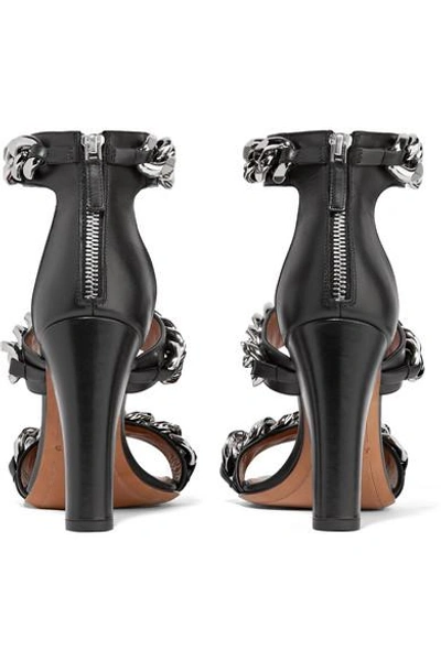 Shop Givenchy Chain-embellished Sandals In Black Leather