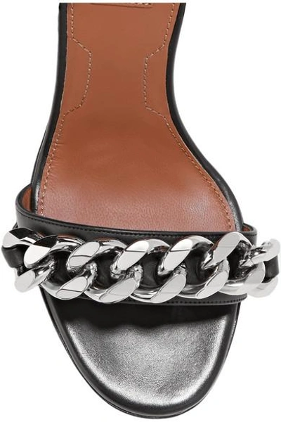 Shop Givenchy Chain-embellished Sandals In Black Leather
