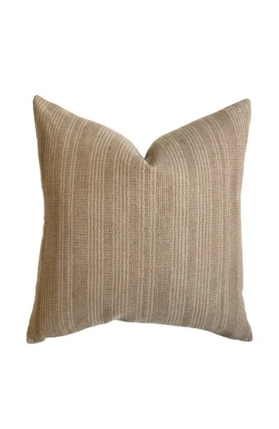 Linen & James Clyde Brown Woven Stripe Pillow Cover In Brown