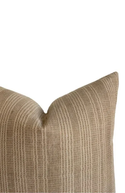 Linen & James Clyde Brown Woven Stripe Pillow Cover In Brown