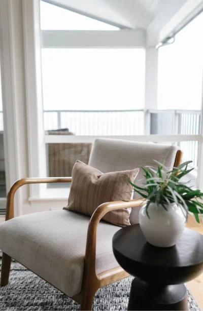 Linen & James Clyde Brown Woven Stripe Pillow Cover In Brown