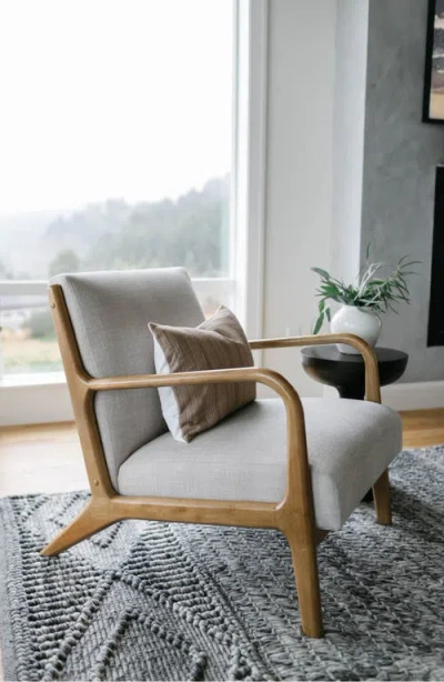 Linen & James Clyde Brown Woven Stripe Pillow Cover In Brown