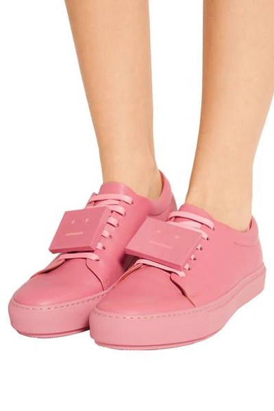 Shop Acne Studios Adriana Plaque-detailed Leather Sneakers