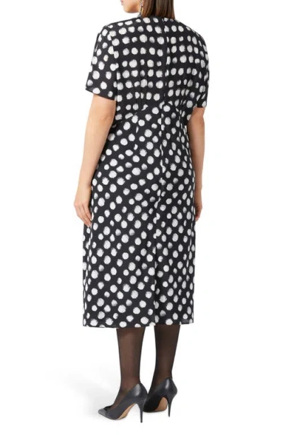 Marina Rinaldi 1a Uscita Zuai Dot Print Dress In Black