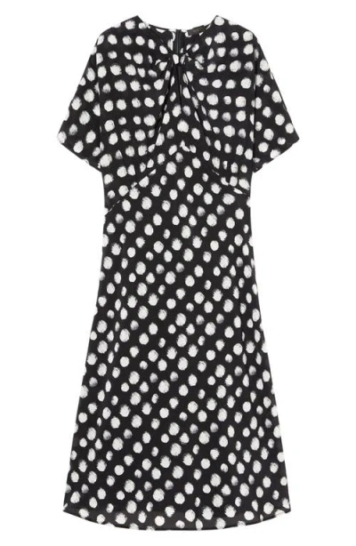Marina Rinaldi 1a Uscita Zuai Dot Print Dress In Black