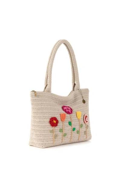 The Sak Classic Crochet Medium Tote Bag In Flower Ecru