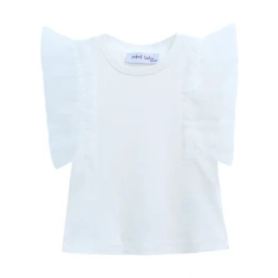 Mimi Tutu Tulle-sleeve T-shirt In White