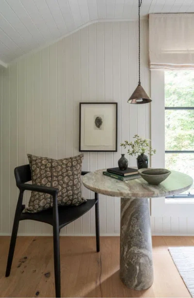 Linen & James Jordan Charcoal Tan Floral Handblock Pillow Cover In Charcoal Gray