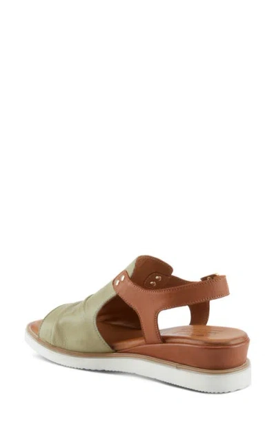 Spring Step Locals Wedge Sandal In Olive Multi