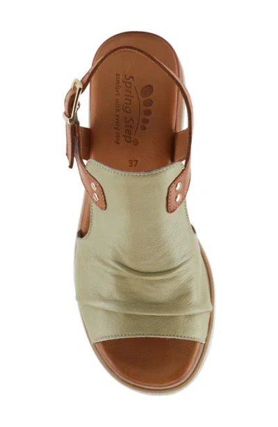 Spring Step Locals Wedge Sandal In Olive Multi