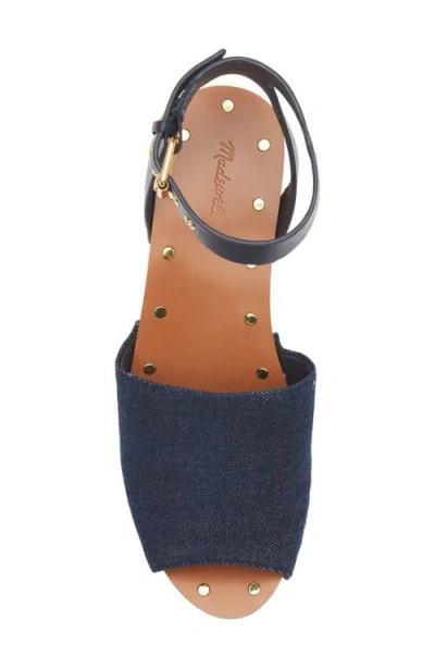 Madewell The Anouk Denim Platform Clog Sandal In Dark Denim Multi