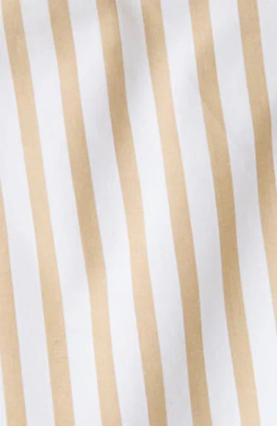 Kenneth Cole Drop Shoulder Short Sleeve Button Front Shirt In Pure White/chai