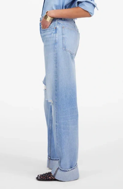 Madewell Low-slung Ripped Baggy Jeans In Blue