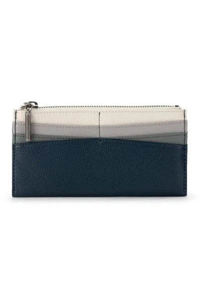 The Sak Neva Large Card Wallet In Indigo Block