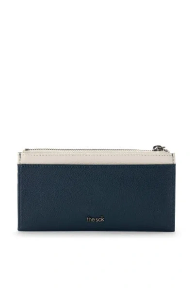 The Sak Neva Large Card Wallet In Indigo Block