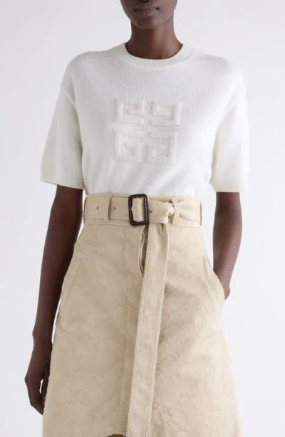 Givenchy 4g Sweater In Cashmere In White/beige