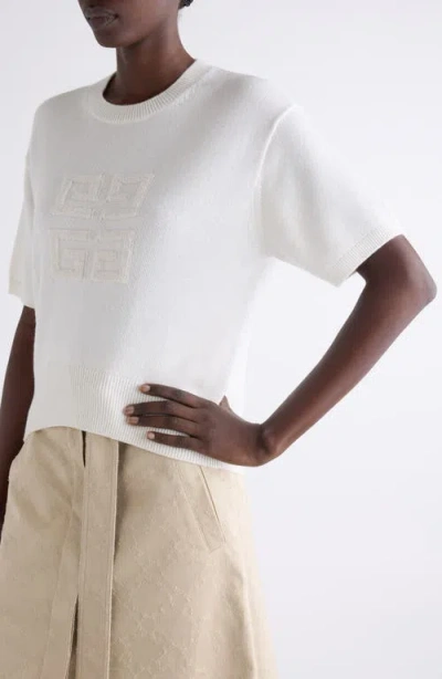 Givenchy 4g Sweater In Cashmere In White/beige