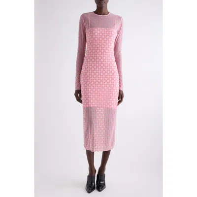 Givenchy Dress In Monogram 72 Tulle In Skin Rose