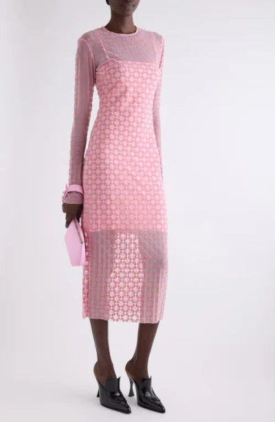 Givenchy Dress In Monogram 72 Tulle In Skin Rose