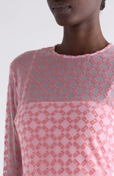 Givenchy Dress In Monogram 72 Tulle In Skin Rose