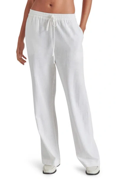 Steve Madden Venetia Linen Blend Drawstring Pants In White