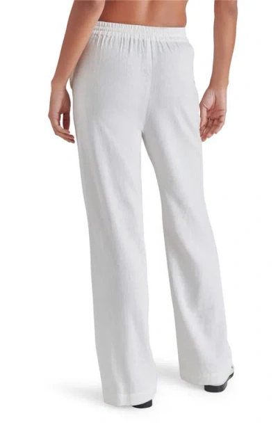 Steve Madden Venetia Linen Blend Drawstring Pants In White