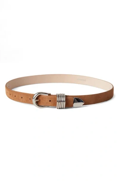Dehanche Hollyhock Suede Waist Belt In Caramel Suede/silver